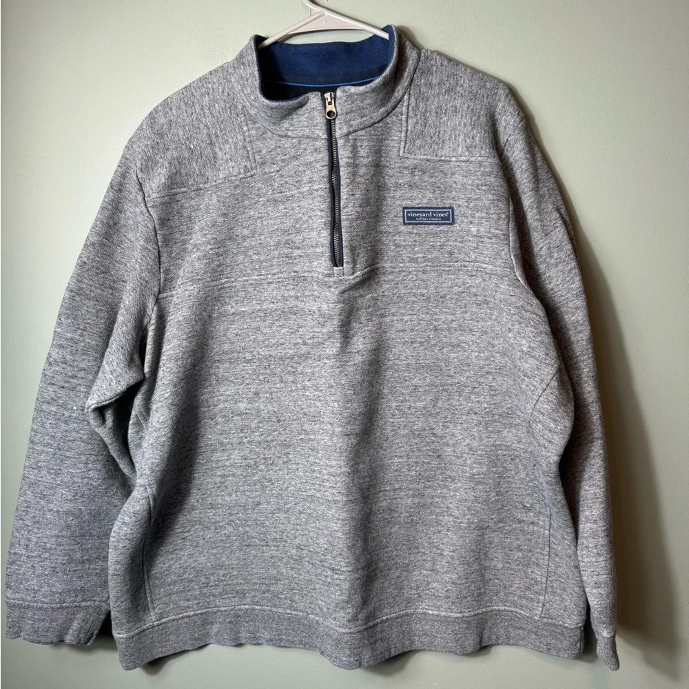 Vineyard Vines Martha’s Vineyard Shep Shirt Gray Quarter Pullover Zip‎ XXL